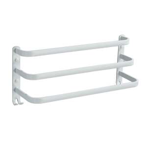 Suport de prosoape alb cu trei bare, marca Blackswan, tip M16, triplu, model cu cârlige albe, dimensiune 50 cm - Accesorii baie