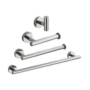 Set de accesorii pentru baie Blackswan M18, 4 bucăți, crom, rotund, 45 cm - Accesorii baie