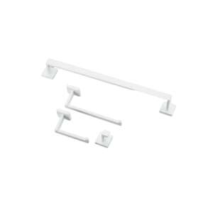 Set de accesorii pentru baie Blackswan M32, 4 bucăți, alb, suport pentru prosoape, suport pentru hârtie igienică, cârlig - Accesorii baie