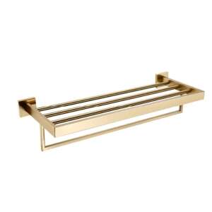 Blackswan M24 Matt Gold Uchwyt na ręczniki z półką, 5 prętów, 40 cm - Akcesoria łazienkowe