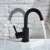 Blackswan M234 bathroom sink faucet, matte black, round, 23.5 cm, rotatable spout