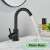 Blackswan M234 bathroom sink faucet, matte black, round, 23.5 cm, installed on a sink