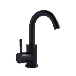 Черен матов смесител за мивка за баня Blackswan M234, кръгъл, 23,5 cm - Nonbrand Смесител