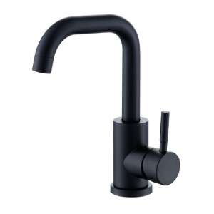 Blackswan M235 Badezimmer Waschbeckenarmatur, mattschwarz, quadratisches Modell, 23 cm - Wasserhahn