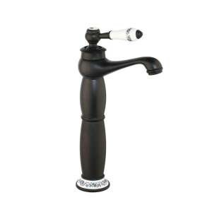 Blackswan M246 matt fekete fürdőszoba mosogató csaptelep fehér kerámia mintával - Nonbrand Csaptelep