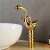 Blackswan M263 Swan gold bathroom sink faucet installed on a white sink