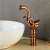 Blackswan M264 Swan type rose gold bathroom sink faucet with white sink