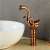 Blackswan M264 Swan type rose gold bathroom sink faucet with white sink