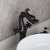 Blackswan M269 Dragon bathroom sink faucet, black, installed in a bathroom