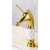 Blackswan M271 Unicorn bathroom sink faucet, gold/white, close-up