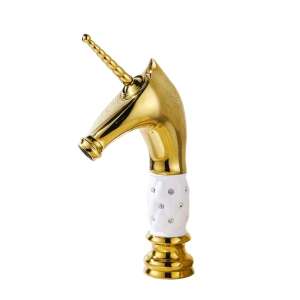 Blackswan M271 Unicorn Badezimmer Waschbeckenarmatur, Gold/Weiß, 27,2 cm - Nonbrand Wasserhahn