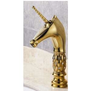 Blackswan M273 Unicorn Badezimmer Waschbeckenarmatur, gold, schräge Ansicht - Wasserhahn
