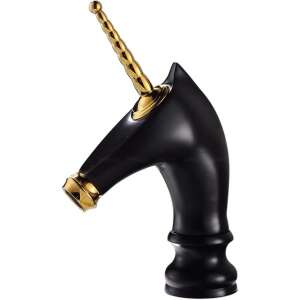 Blackswan M280 Unicorn baterie chiuvetă de baie, model scurt negru/auriu, 20 cm - Nonbrand Robinet