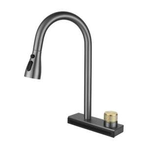 Blackswan M298 kitchen faucet, anthracite gray, pull-out spray, 3 modes, Rainfall option - Nonbrand Faucet