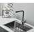 Blackswan M303 kitchen faucet, matte black, pull-out spray, 2 modes, in use
