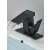 Blackswan M292 bathroom sink faucet with water flowing, matte black, smart model with LCD display, 13 cm
