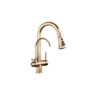 Wasserhahn für Küchenspüle, Blackswan, Typ M260, mit Sensor und Auslass für gereinigtes Wasser und Pausentaste, Modell aus Antikbronze, Größe 40 cm 102644118