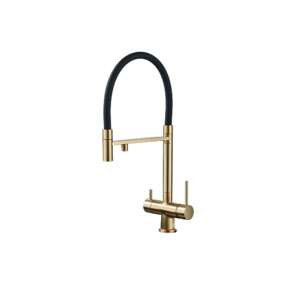 Blackswan M289 brushed gold kitchen faucet with pull-down hose and filtered water outlet - Faucet