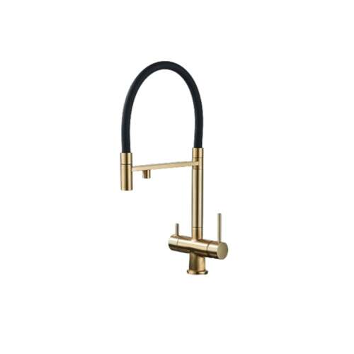 Blackswan M289 matt arany konyhai csaptelep kihúzható tömlővel és tisztított víz kimenettel
