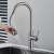 Blackswan M312 kitchen faucet, matte nickel, 2 modes, pull-down spray, hand holding the spray head