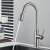 Blackswan M312 kitchen faucet, matte nickel, 2 modes, pull-down spray, water flowing from the spout