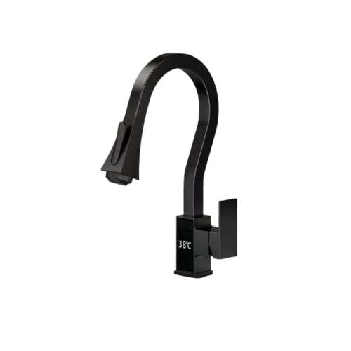 Robinet de bucătărie Blackswan M315, negru mat, 45 cm