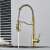 Blackswan M323 kitchen faucet, matte gold, pull-out spray, 3 modes, installed in a kitchen sink