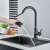 Blackswan M324 kitchen faucet with pull-out spray, matte black, in use
