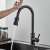 Blackswan M324 kitchen faucet with sensor, matte black, in use