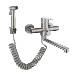 Blackswan M335 kitchen faucet, nickel model, wall mounted with pull-out spray - Nonbrand Faucet