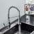 Blackswan M337 kitchen faucet, chrome, 42 cm, with pull-out spray, installed in a kitchen sink