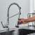 Blackswan M337 kitchen faucet, chrome, 42 cm, with pull-out spray, showing water flow