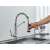 Blackswan M338 kitchen faucet, nickel finish, 42 cm, with pull-out spray head, in use