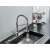 Blackswan M338 kitchen faucet, nickel finish, 42 cm, installed in a kitchen sink