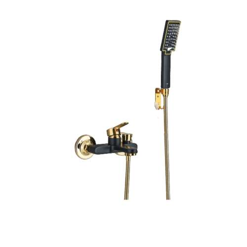 Blackswan M98 bathtub faucet with shower head, matt black and gold finish