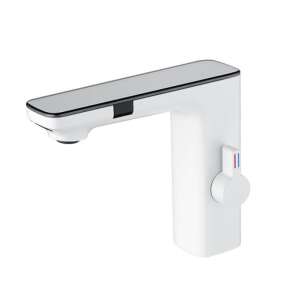 Blackswan M225 bathroom sink faucet, white model with LCD display and sensor, 18 cm - Nonbrand Faucet