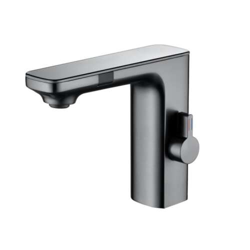 Blackswan M226 Badezimmer-Waschbeckenarmatur, anthrazitgrau, mit LCD-Display und Sensor, 18 cm