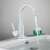 Blackswan M238 white round bathroom sink faucet, 23.5 cm, installed in a bathroom sink