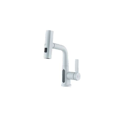Blackswan M326 white smart kitchen faucet with LCD display, 3 modes and mobile waterfall shower