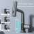 Blackswan M327 kitchen faucet, anthracite gray, smart model, LCD display, temperature control, 3 modes, pull-out spray