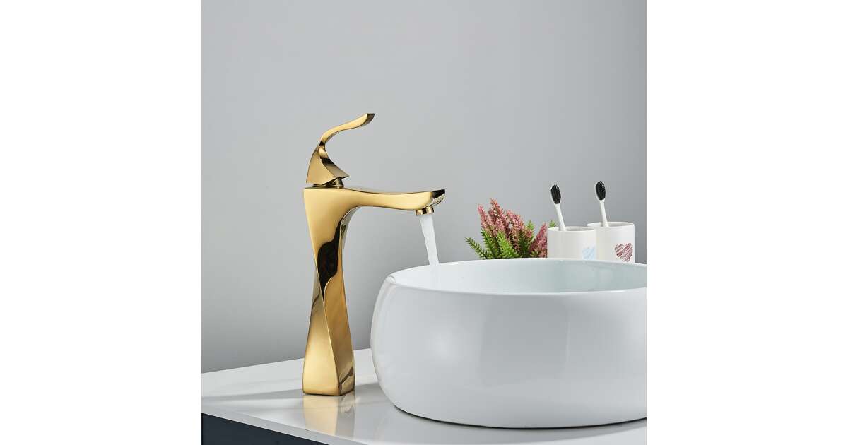 Bathroom sink faucet, Blackswan, M335 type, high-gloss gold model, countertop mounted, size 34.5 cm 102644558