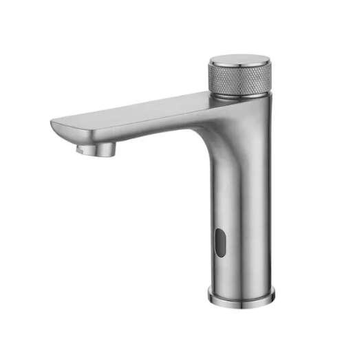 Bathroom sink faucet, Blackswan, M338 type, matt nickel model, with sensor start, size 17 cm