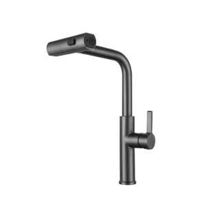 Konyhai mosogató csaptelep, Blackswan, M358 típus, antracitszürke modell, mobil zuhannyal 4 üzemmóddal, méret 33,5 cm 102644594 - Nonbrand Csaptelep