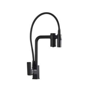 Konyhai mosogató csaptelep, Blackswan, M372 típus, matt fekete modell, tisztított víz kivezetéssel és mobil zuhannyal 2 üzemmóddal, 49 cm méret 102644647 - Nonbrand Csaptelep