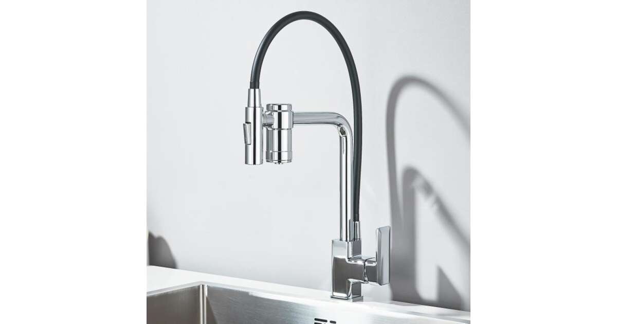 Blackswan M373 Kitchen Faucet, Chrome model, with filtered water outlet and mobile shower with 2 modes, 49 cm size 102644667