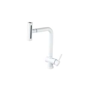 Kuchynská drezová batéria, Blackswan, Typ M376, biely model, s mobilnou sprchou so 4 režimami, veľkosť 41 cm