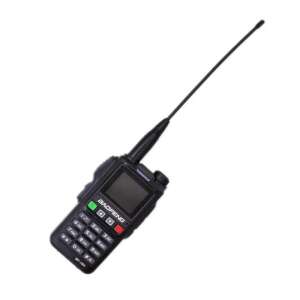 Baofeng BF-18H two-way radio, walkie talkie, black, angled view - Audio