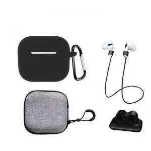 Extended 5-in-1 THD Brand Kit for Apple Airpods 3 Protection, Black