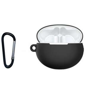 Black silicone case with a carabiner for Huawei FreeBuds 4i wireless earbuds - Headset Accessory