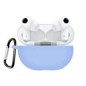 Light blue silicone case with a carabiner for Huawei FreeBuds Pro wireless earbuds - Headset Accessory
